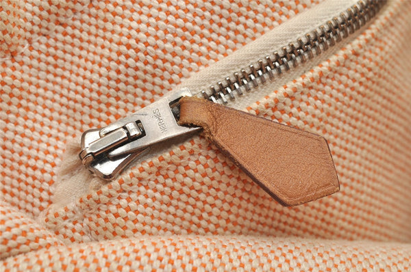 Authentic HERMES New Fourre Tout PM Hand Tote Bag Canvas Orange 2845K