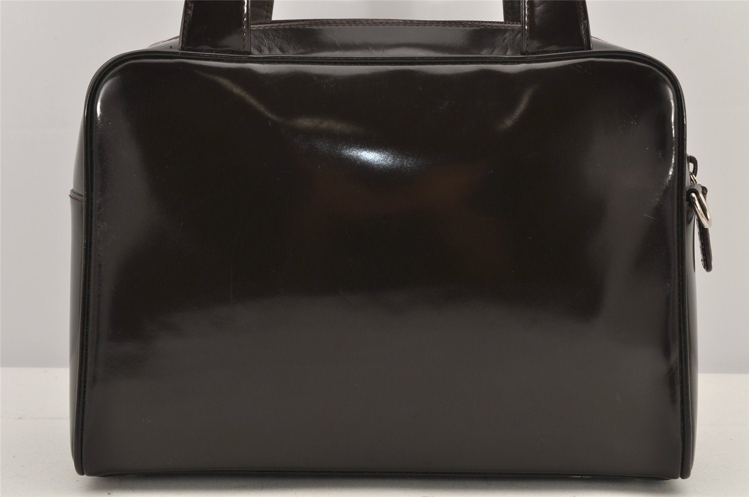 Authentic GUCCI Vintage 2Way Shoulder Hand Bag Purse Enamel Brown 2846K