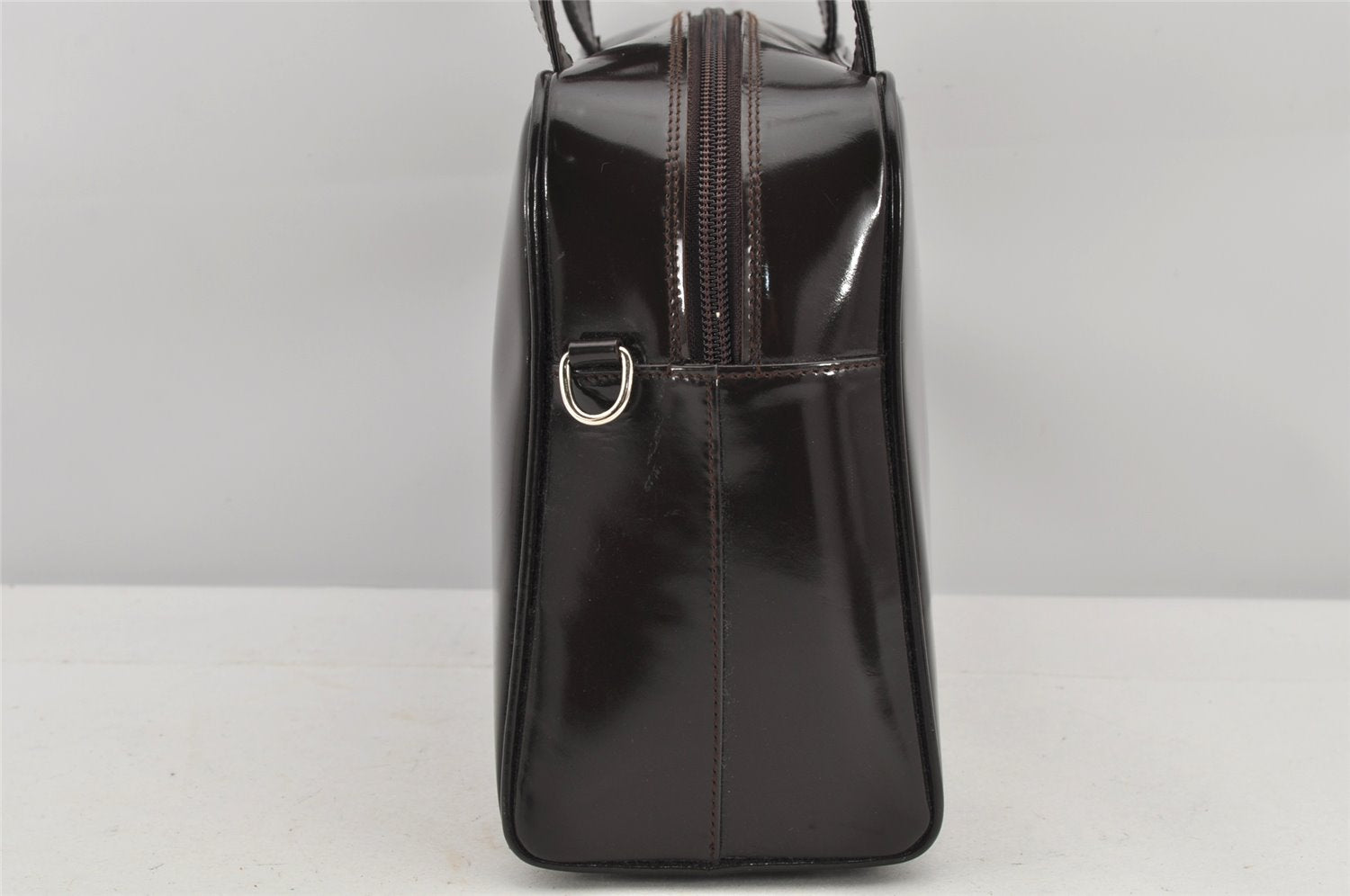 Authentic GUCCI Vintage 2Way Shoulder Hand Bag Purse Enamel Brown 2846K