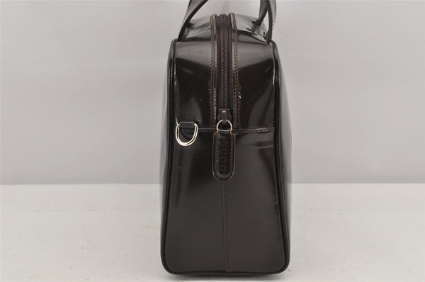 Authentic GUCCI Vintage 2Way Shoulder Hand Bag Purse Enamel Brown 2846K