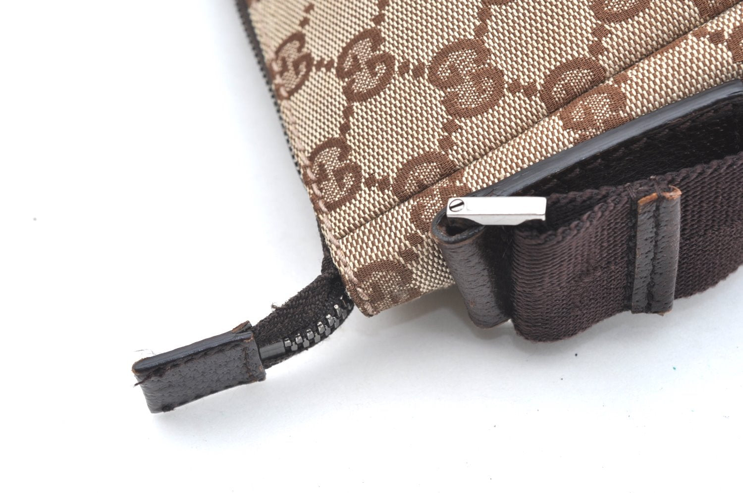 Authentic GUCCI Shoulder Cross Body Bag GG Canvas Leather 114273 Brown 2847H