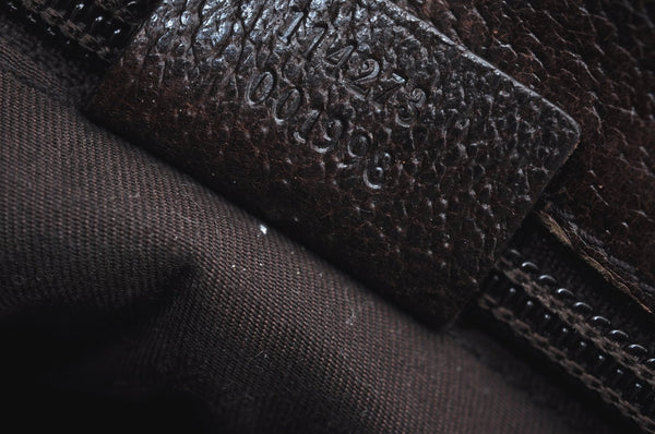 Authentic GUCCI Shoulder Cross Body Bag GG Canvas Leather 114273 Brown 2847H