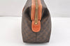 Authentic CELINE Macadam Blason Pattern Clutch Hand Bag PVC Leather Brown 2847K