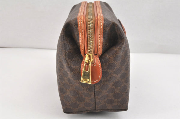 Authentic CELINE Macadam Blason Pattern Clutch Hand Bag PVC Leather Brown 2847K