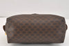 Authentic CELINE Macadam Blason Pattern Clutch Hand Bag PVC Leather Brown 2847K
