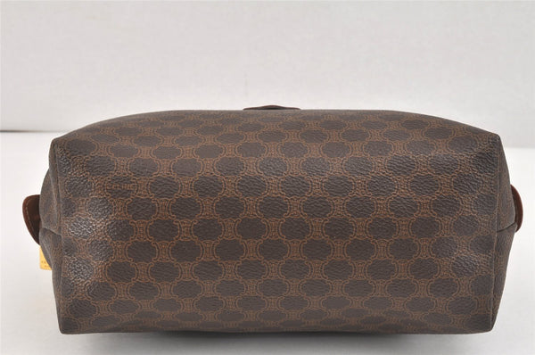 Authentic CELINE Macadam Blason Pattern Clutch Hand Bag PVC Leather Brown 2847K