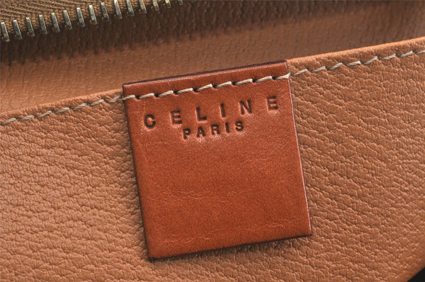 Authentic CELINE Macadam Blason Pattern Clutch Hand Bag PVC Leather Brown 2847K