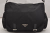 Authentic PRADA Nylon Tessuto Leather Shoulder Cross Body Bag Black 2848J