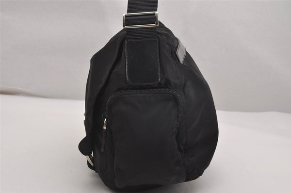 Authentic PRADA Nylon Tessuto Leather Shoulder Cross Body Bag Black 2848J
