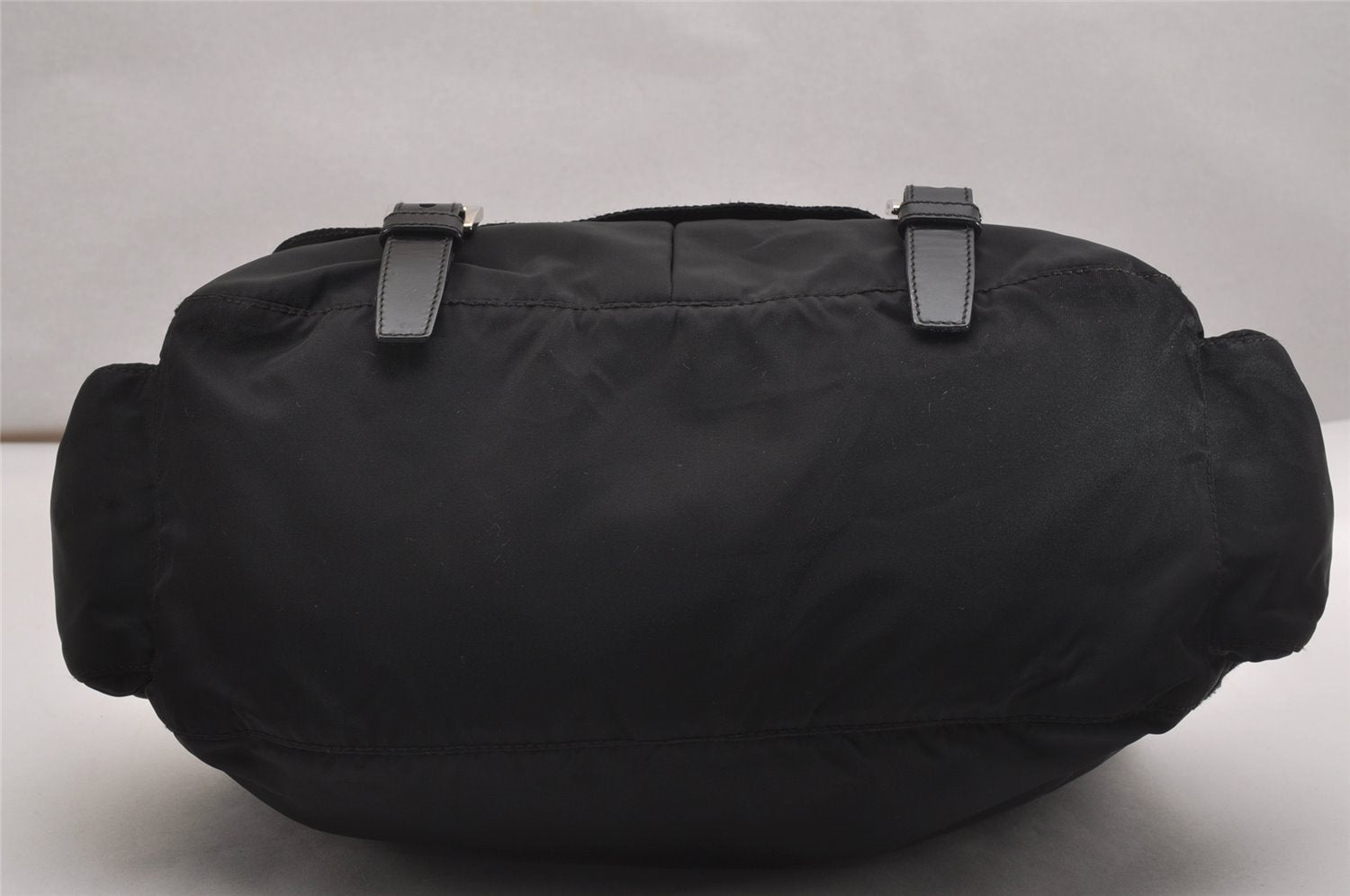 Authentic PRADA Nylon Tessuto Leather Shoulder Cross Body Bag Black 2848J