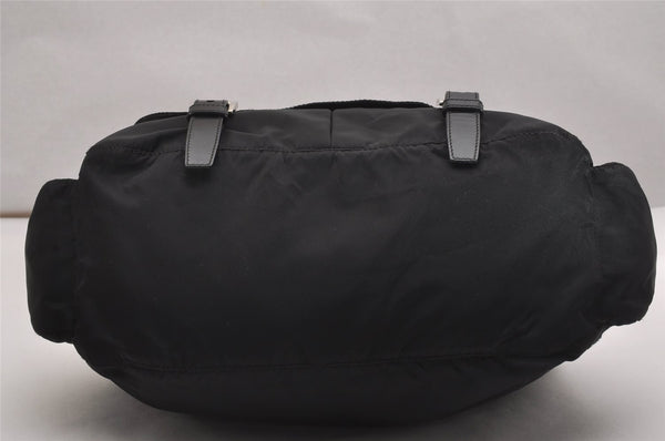 Authentic PRADA Nylon Tessuto Leather Shoulder Cross Body Bag Black 2848J