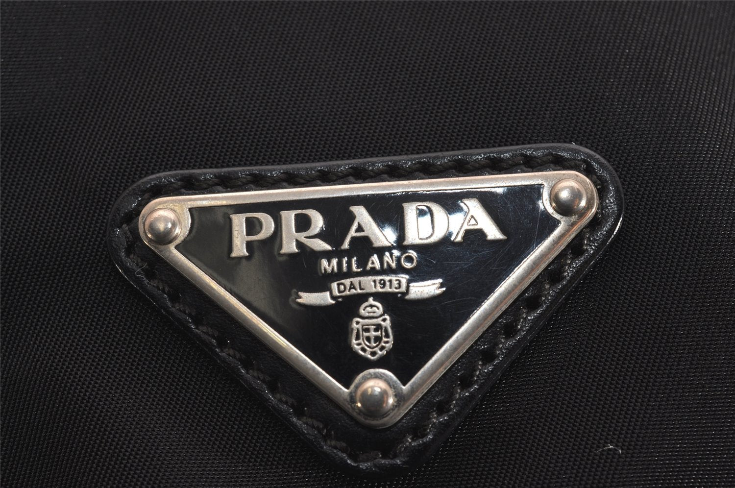 Authentic PRADA Nylon Tessuto Leather Shoulder Cross Body Bag Black 2848J