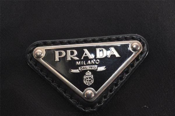 Authentic PRADA Nylon Tessuto Leather Shoulder Cross Body Bag Black 2848J