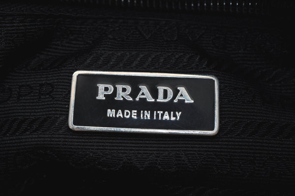 Authentic PRADA Nylon Tessuto Leather Shoulder Cross Body Bag Black 2848J