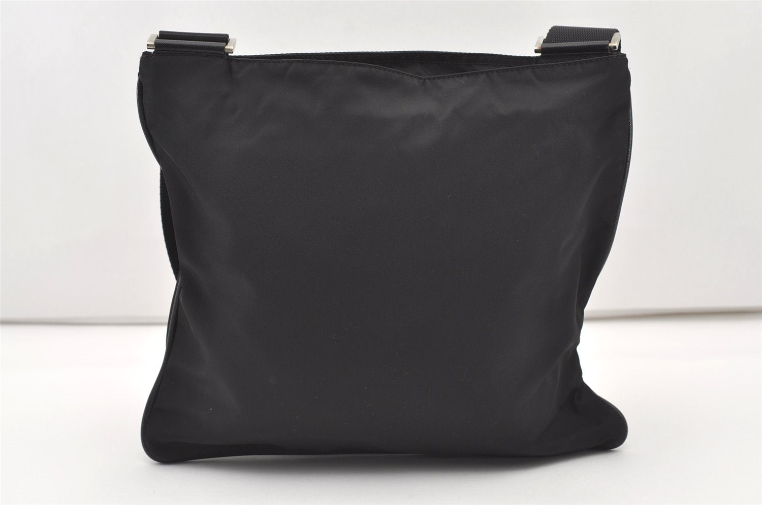 Authentic PRADA Nylon Tessuto Saffiano Leather Shoulder Cross Bag Black 2850J