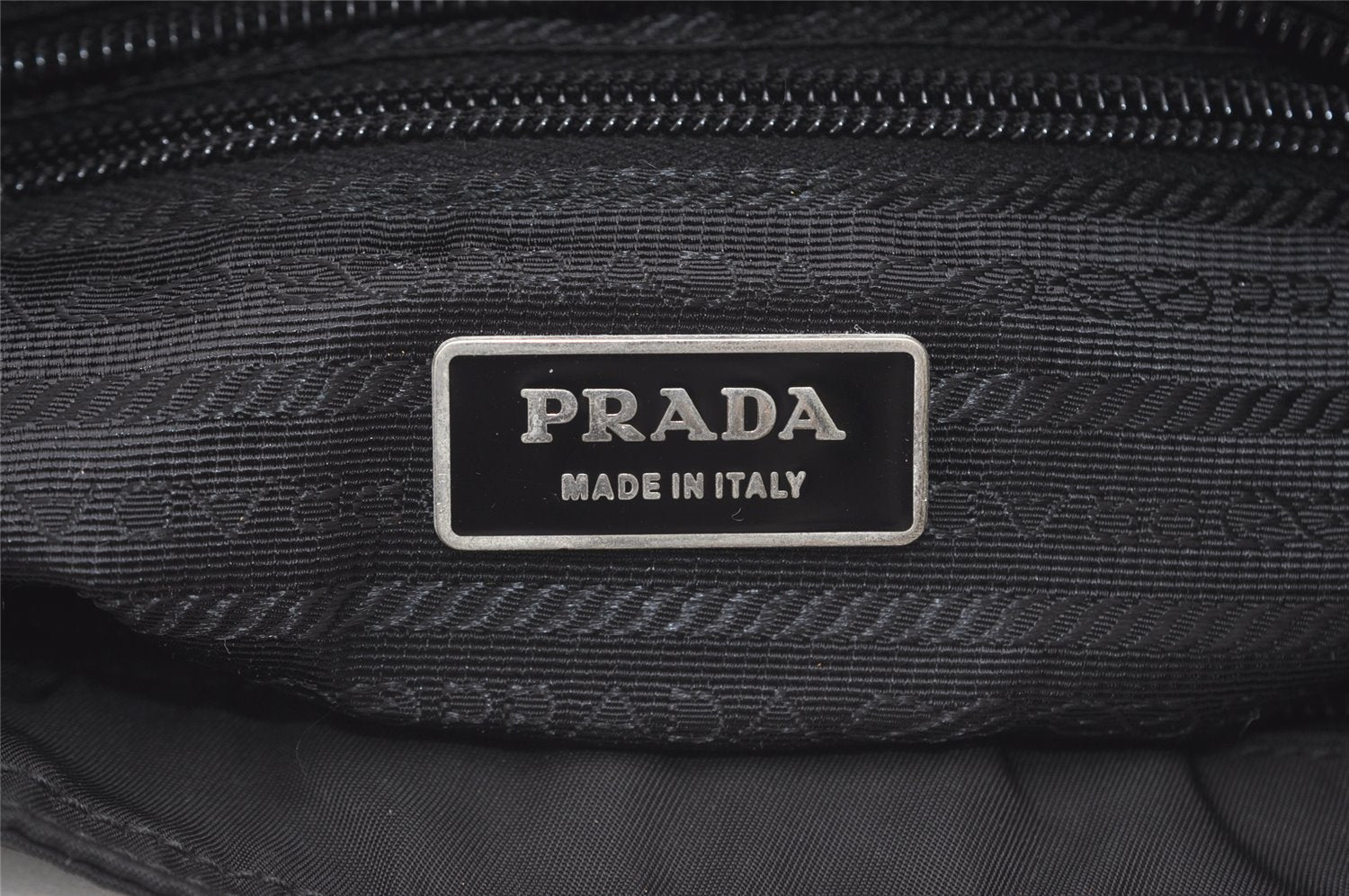 Authentic PRADA Nylon Tessuto Saffiano Leather Shoulder Cross Bag Black 2850J