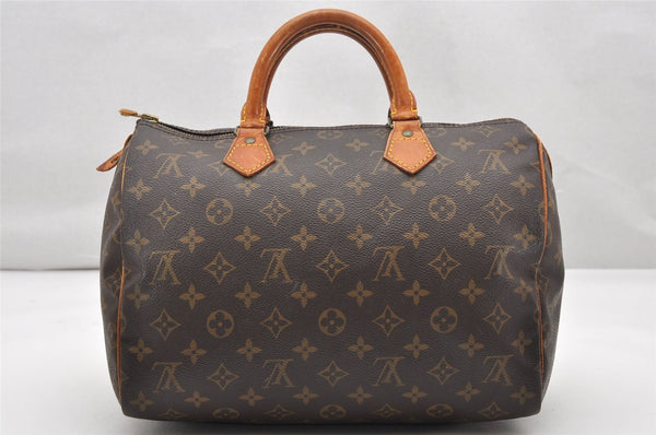 Authentic Louis Vuitton Monogram Speedy 30 Hand Boston Bag M41526 LV 2851K