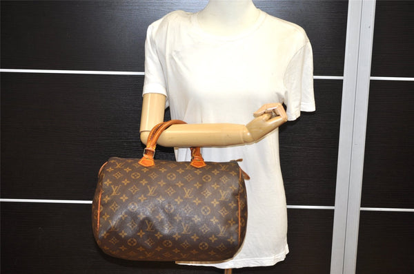 Authentic Louis Vuitton Monogram Speedy 30 Hand Boston Bag M41526 LV 2851K