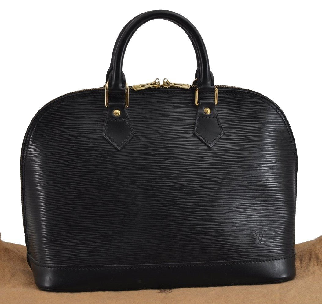 Authentic Louis Vuitton Epi Alma PM Hand Bag Black M40302 LV 2852J
