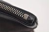 Authentic SAINT LAURENT RIVE GAUCHE Clutch Bag Canvas Leather 581369 Black 2854I