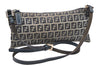 Authentic FENDI Zucchino Shoulder Cross Body Bag Canvas Leather Navy Blue 2856K