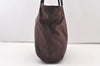 Authentic PRADA Vintage Nylon Tessuto Leather Shoulder Tote Bag Brown 2857J