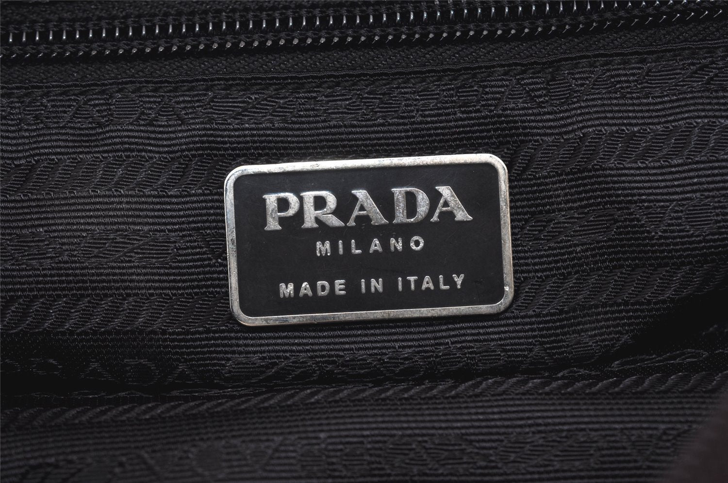 Authentic PRADA Vintage Nylon Tessuto Leather Shoulder Tote Bag Brown 2857J