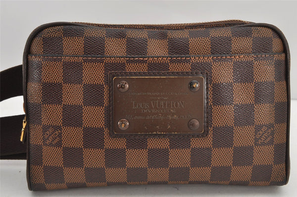 Authentic Louis Vuitton Damier Bum Bag Brooklyn Waist Cross Bag N41101 LV 2857K