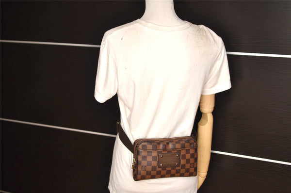 Authentic Louis Vuitton Damier Bum Bag Brooklyn Waist Cross Bag N41101 LV 2857K