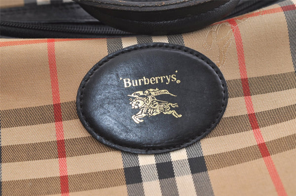 Authentic Burberrys Nova Check Garment Cover Canvas Leather Beige Brown 2859K