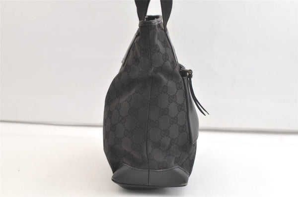Authentic GUCCI Vintage Shoulder Tote Bag GG Canvas Leather 28893 Black 2860K