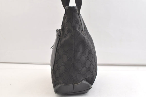 Authentic GUCCI Vintage Shoulder Tote Bag GG Canvas Leather 28893 Black 2860K