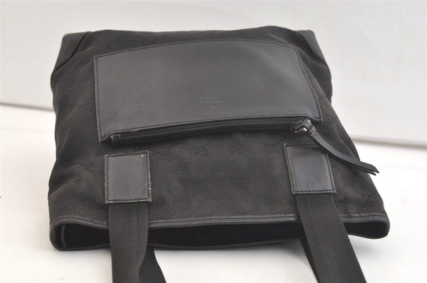 Authentic GUCCI Vintage Shoulder Tote Bag GG Canvas Leather 28893 Black 2860K