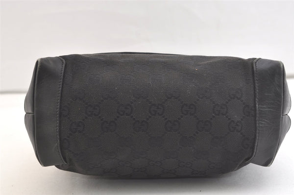 Authentic GUCCI Vintage Shoulder Tote Bag GG Canvas Leather 28893 Black 2860K