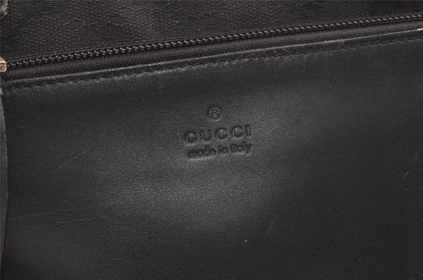 Authentic GUCCI Vintage Shoulder Tote Bag GG Canvas Leather 28893 Black 2860K
