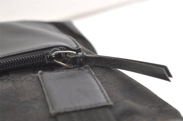 Authentic GUCCI Vintage Shoulder Tote Bag GG Canvas Leather 28893 Black 2860K