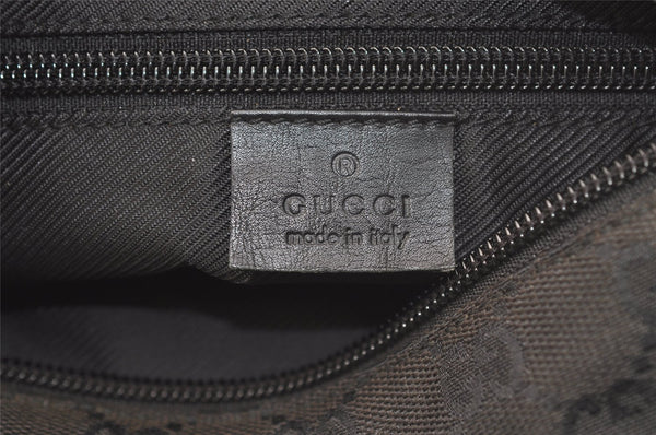 Authentic GUCCI Vintage Shoulder Tote Bag GG Canvas Leather 28893 Black 2860K