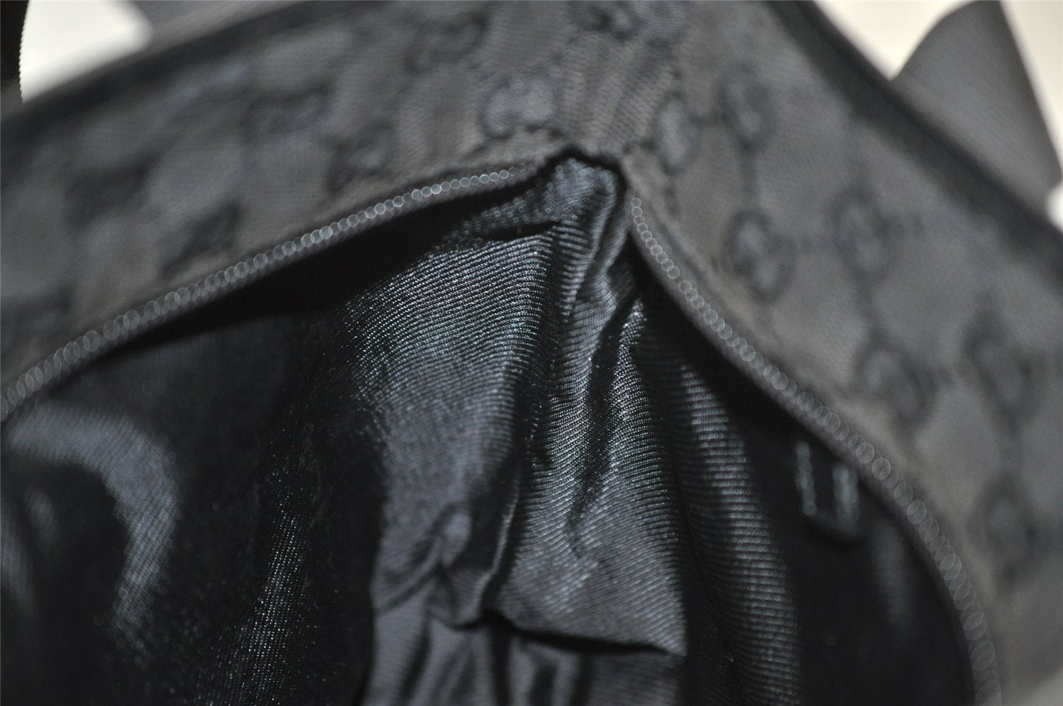 Authentic GUCCI Vintage Shoulder Tote Bag GG Canvas Leather 28893 Black 2860K