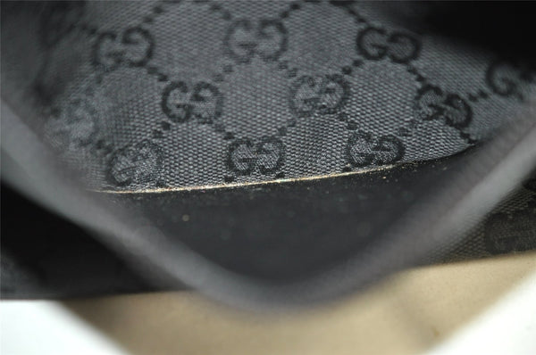 Authentic GUCCI Vintage Shoulder Tote Bag GG Canvas Leather 28893 Black 2860K