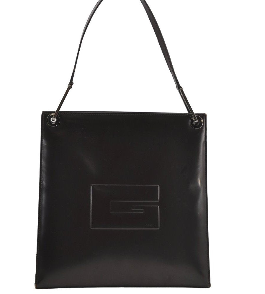 Authentic GUCCI Vintage Shoulder Hand Bag Purse Leather Brown 2861J