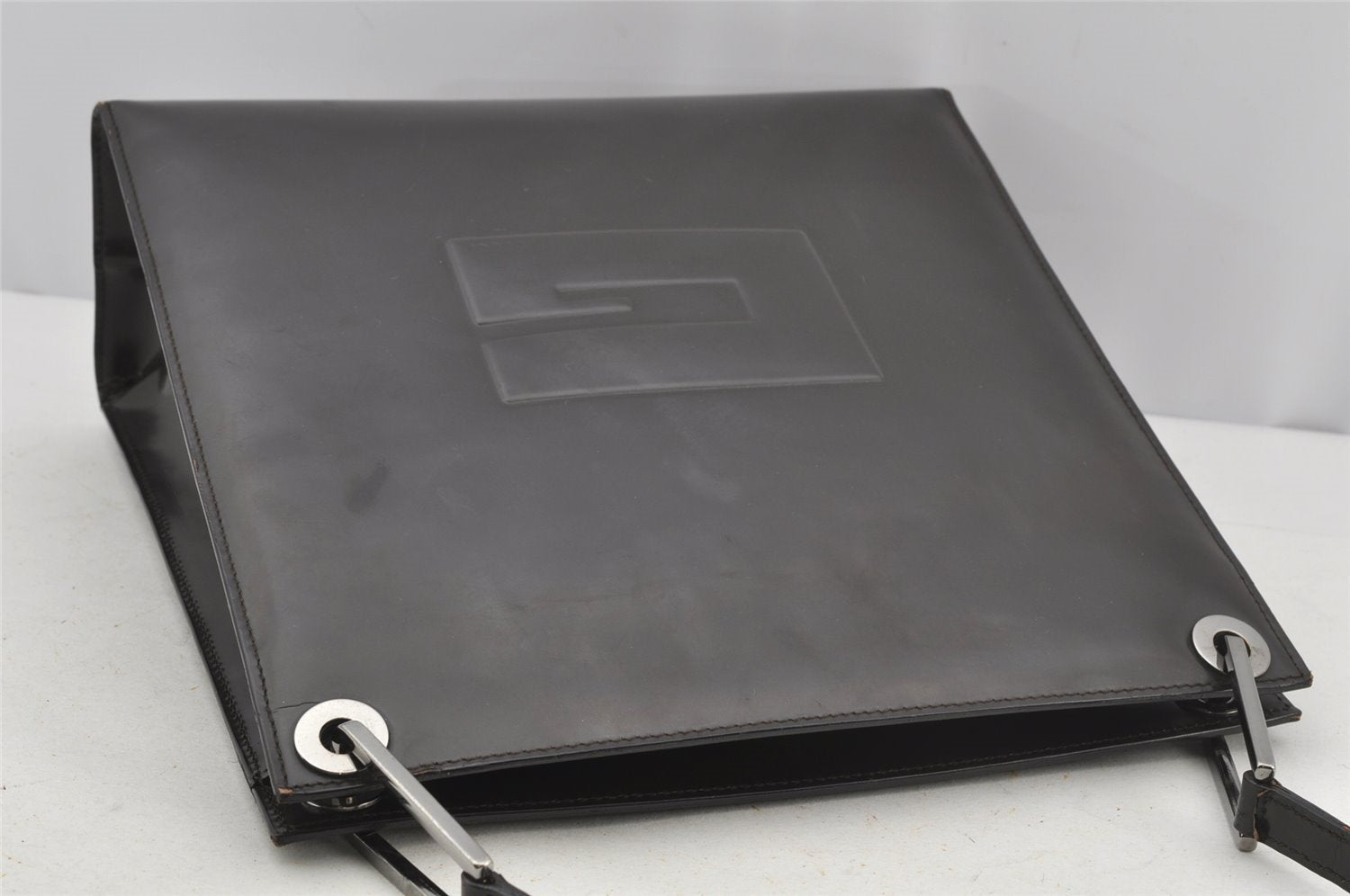 Authentic GUCCI Vintage Shoulder Hand Bag Purse Leather Brown 2861J