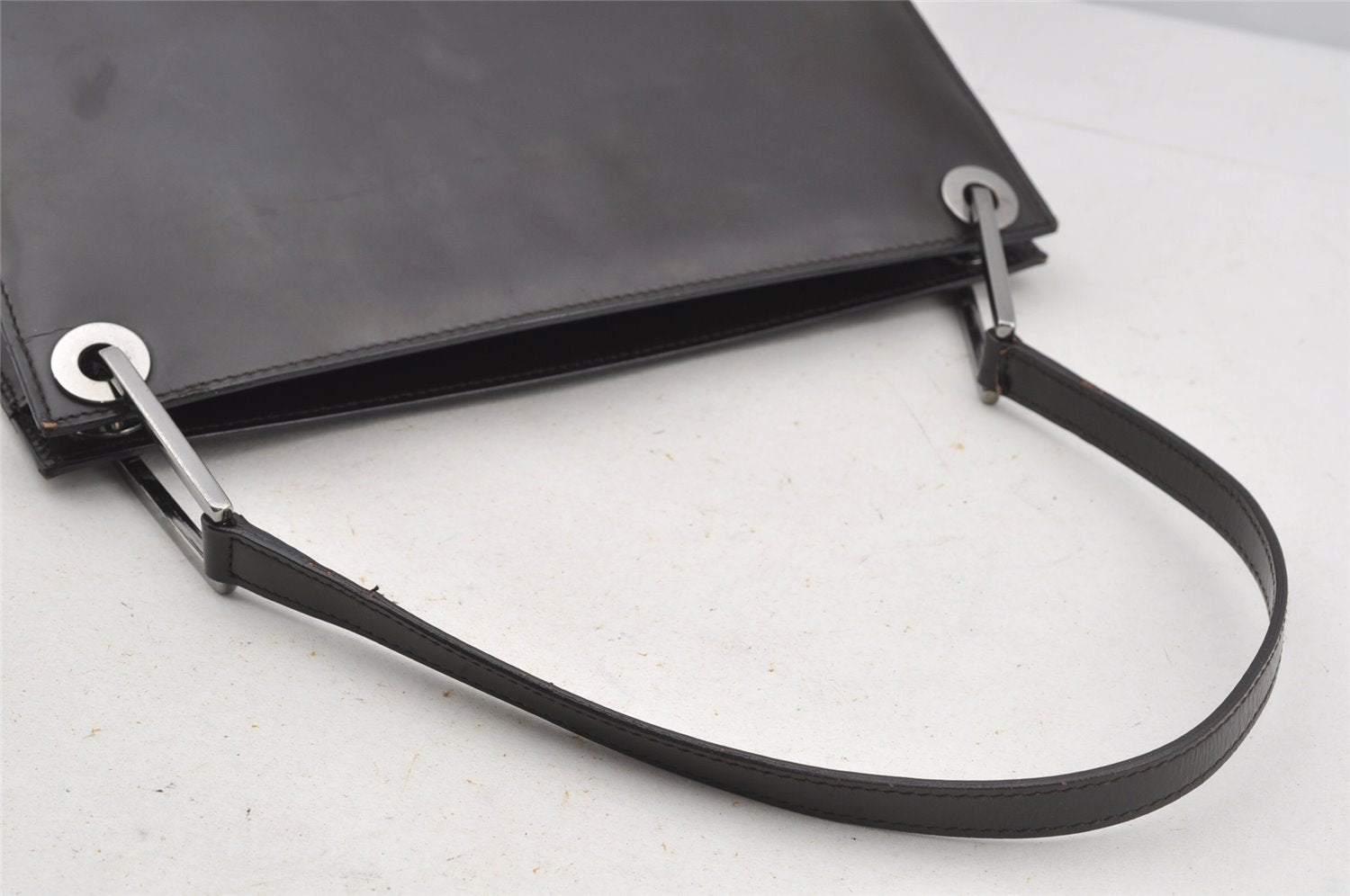 Authentic GUCCI Vintage Shoulder Hand Bag Purse Leather Brown 2861J