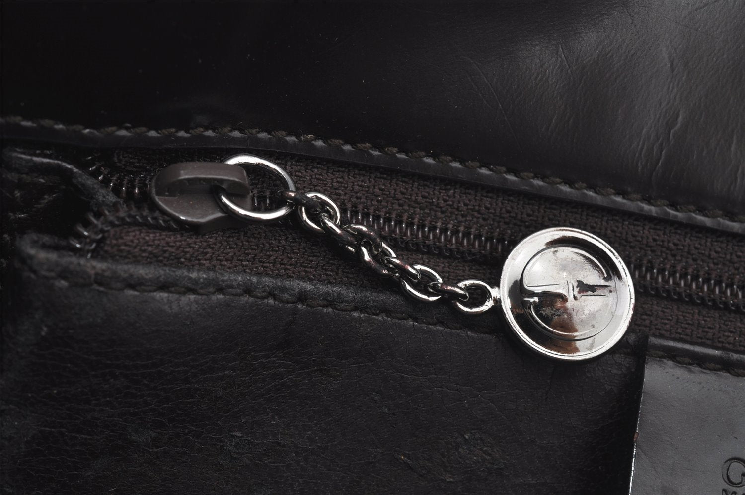 Authentic GUCCI Vintage Shoulder Hand Bag Purse Leather Brown 2861J