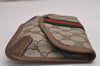 Authentic GUCCI Vintage Web Sherry Line Pouch Purse GG PVC Leather Brown 2862J