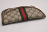 Authentic GUCCI Vintage Web Sherry Line Pouch Purse GG PVC Leather Brown 2862J