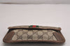 Authentic GUCCI Vintage Web Sherry Line Pouch Purse GG PVC Leather Brown 2862J