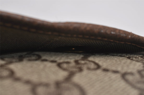 Authentic GUCCI Vintage Web Sherry Line Pouch Purse GG PVC Leather Brown 2862J