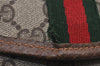 Authentic GUCCI Vintage Web Sherry Line Pouch Purse GG PVC Leather Brown 2862J
