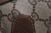 Authentic GUCCI Vintage Web Sherry Line Pouch Purse GG PVC Leather Brown 2862J