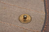 Authentic GUCCI Vintage Web Sherry Line Pouch Purse GG PVC Leather Brown 2862J
